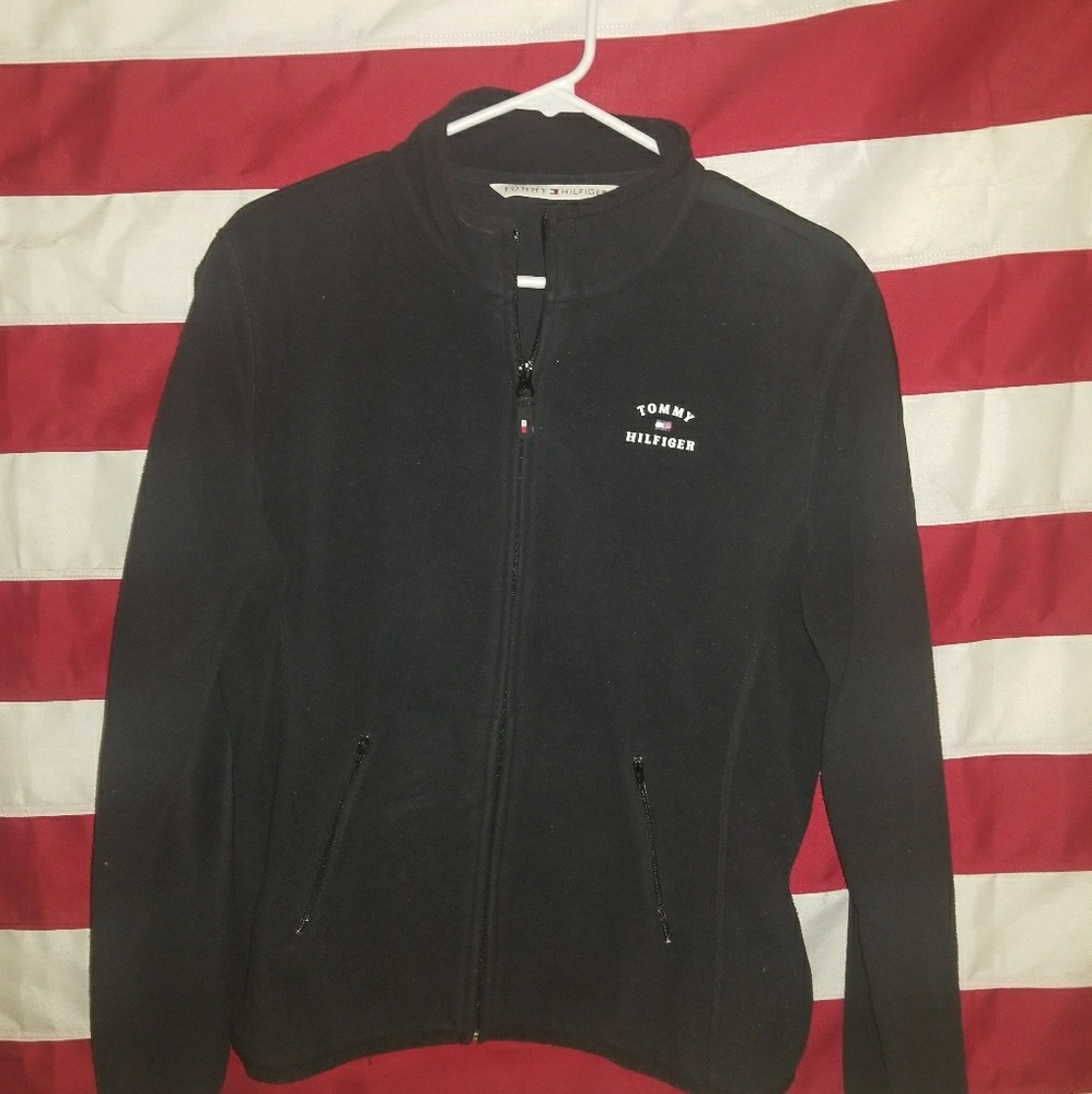 Black Tommy Hilfiger Zip Up Jacket